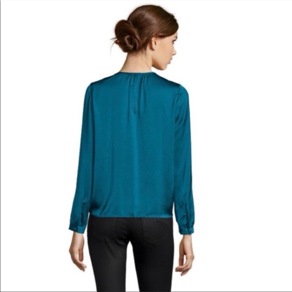 NWT Vince teal draped blouse - Picture 2 of 5